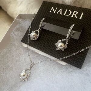 Nadri Silver Pearl Jewelry Set